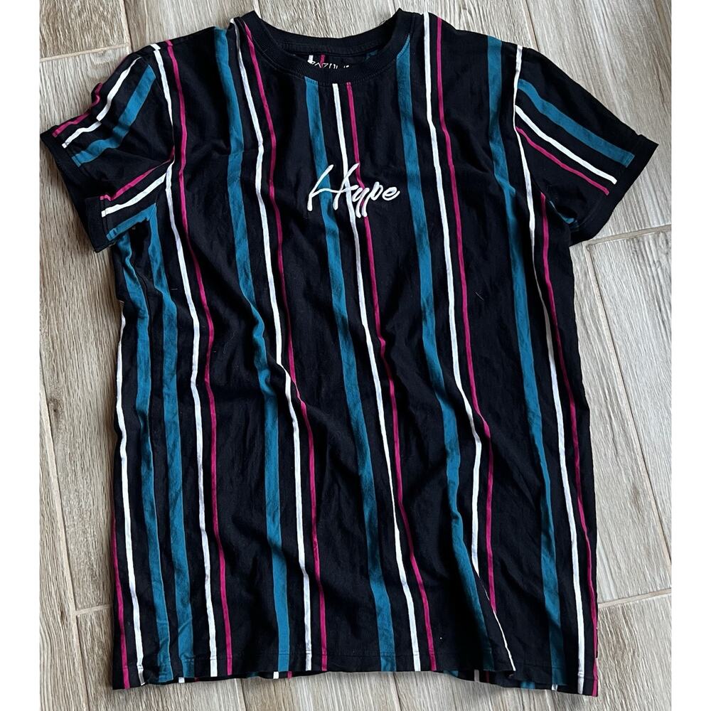 Vox Populi For The People Mens T-Shirt Size XL Vertical Striped Hype